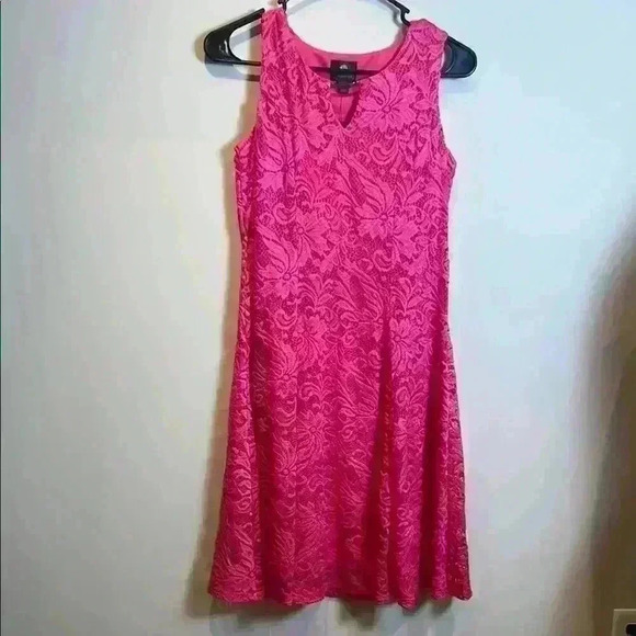 NWT JM Collection sz PS lace Pink Sleeveless A-Line Dress Knee-Length - Picture 2 of 6